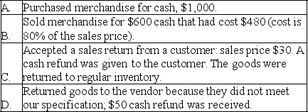 Prepare the journal entries for the transactions listed below under both the periodic inventory system and the perpetual inventory system.   