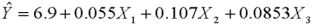 It has been hypothesized that overall academic success for college freshmen as measured by grade point average (GPA)is a function of IQ scores   ,hours spent studying each week   ,and one's high school average   .Suppose the regression equation is:   .The multiple standard error is 6.313 and   = 0.826. How many dependent variables are in the regression equation? ___