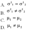 <strong>Two accounting professors decided to compare the variance of their grading procedures.To accomplish this they each graded the same 10 exams with the following results:   What is H<sub>0</sub>?  </strong> A)Option A B)Option B C)Option C D)Option D <div style=padding-top: 35px> 