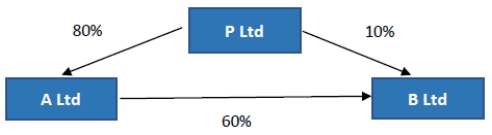  Consider the following economic entity structure.   The direct non-controlling interests (DNCI)  and indirect non-controlling interests (INCI)  are which of the following?  \begin{array}{lcccc}  & \text { DNCI in A Itd } & \text { INCI in A Itd } & \text { DNCI in B Itd } & \text { INCI in B Itd } \\ \text { I. } & 20 \% & \text { Nil } & 70 \% & 6 \% \\ \text { III. } & 20 \% & \text { Nil } & 10 \% & 6 \% \\ \text { III. } & 20 \% & 18 \% & 20 \% & 12 \% \\ \text { IV } & 20 \% & \text { Nil } & 30 \% & 12 \% \end{array}  A)  I. B)  II. C)  III. D)  IV. 