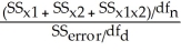 Which F test is used in n-way ANOVA to test the significance of the overall effect? A) F =   B) F =   C) F =   D) F =  