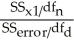 Which F test is used in n-way ANOVA to test the significance of the overall effect? A) F =   B) F =   C) F =   D) F =  