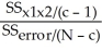 Which F test is used in n-way ANOVA to test the significance of the overall effect? A) F =   B) F =   C) F =   D) F =  