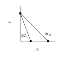 Figure 21-2 In each case, the budget constraint moves from BC<sub>1</sub> to BC<sub>2</sub>. Graph (a)  Graph (b)  Graph (c)  Graph (d)          -Refer to Figure 21-2. Which of the graphs in the figure could reflect a simultaneous decrease in the prices of both goods? A) Only graph (a)  B) Only graph (d)  C) Graph (b)  or graph (c)  D) None of the graphs in the figure can reflect this.