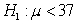 In a hypothesis test with hypotheses   and   ,a random sample of 59 elements selected from the population produced a mean of 35.8.Assuming that   9.9,what is the approximate p-value for this test? (round your answer to four decimal places)