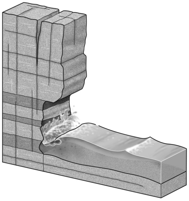 Notice the cliff in the image below.Is this cliff stable? Why or why not? What could be done to increase the stability of the cliff?  