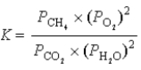 <strong>What is the correct equilibrium constant expression for the following reaction? CO<sub>2</sub>(g)+ 2H<sub>2</sub>O(g) CH<sub>4</sub>(g)+ 2O<sub>2</sub>(g)</strong> A) B) C) D) E) none of the above