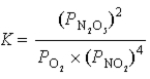 <strong>Write the balanced chemical reaction which corresponds to the following equilibrium constant expression. </strong> A) 4N<sub>2</sub>O<sub>5</sub>(g) O<sub>2</sub>(g)+ 2NO<sub>2</sub>(g) B) 2N<sub>2</sub>O<sub>5</sub>(g) O<sub>2</sub>(g)+ 4NO<sub>2</sub>(g) C) N<sub>2</sub>O<sub>5</sub>(g) O<sub>2</sub>(g)+ NO<sub>2</sub>(g) D) O<sub>2</sub>(g)+ 2NO<sub>2</sub>(g) 4N<sub>2</sub>O<sub>5</sub>(g) E) O<sub>2</sub>(g)+ 4NO<sub>2</sub>(g) 2N<sub>2</sub>O<sub>5</sub>(g)