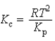 <strong>What is the relationship between K<sub>p</sub> and K<sub>c</sub> for the reaction below? N<sub>2</sub>(g)+ 3 H<sub>2</sub>(g) 2 NH<sub>3</sub>(g)</strong> A) B) C) D) E)
