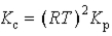 <strong>What is the relationship between K<sub>p</sub> and K<sub>c</sub> for the reaction below? N<sub>2</sub>(g)+ 3 H<sub>2</sub>(g) 2 NH<sub>3</sub>(g)</strong> A) B) C) D) E)