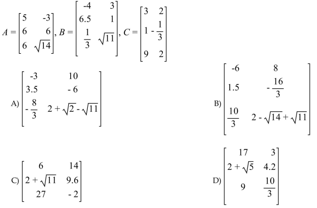 Find C - A + B