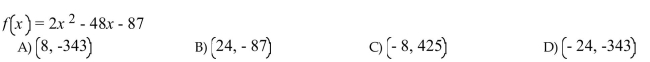 Find the vertex of the parabola by applying the vertex formula.