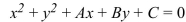 Write the word or phrase that best completes each statement or answers the question. Provide the missing information. An equation of a circle written in the form = 0 is called the form of an equation of a circle.