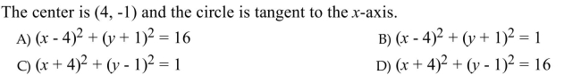 Use the given information about a circle to write an equation of the circle in standard form.