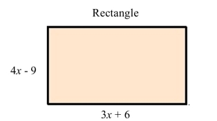  Write an expression for the area and simplify your answer. -  [The figure is not necessarily drawn to scale.]  A)   12 x ^ { 2 } + 51 x - 54  B)   12 x ^ { 2 } + 3 x - 54  C)   12 x ^ { 2 } - 3 x - 54  D)   12 x ^ { 2 } - 54