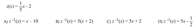 Write an equation of the inverse for the one-to-one function as defined.