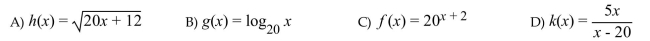 Which is a logarithmic function?