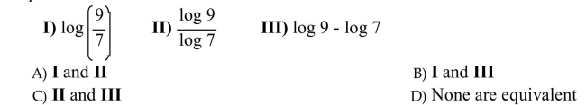 Compare the expressions by approximating their values on a calculator. Which two expressions are equivalent?