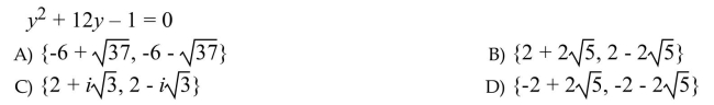 Solve the quadratic equation by completing the square and applying the square root property.  <div style=padding-top: 35px> 