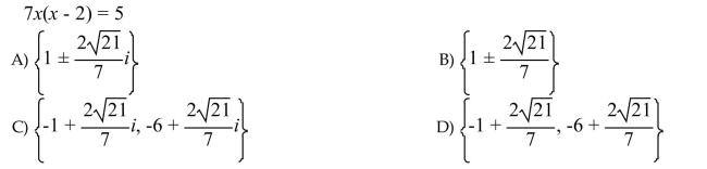 Solve the equation by using the quadratic formula.  <div style=padding-top: 35px> 