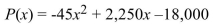 Write the word or phrase that best completes each statement or answers the question. The daily profit made by an automobile manufacturer is   where x is the number of cars produced per shift. How many cars must be produced per shift for the company to make a daily profit of $6000? Round any decimal part up to the next whole car.<div style=padding-top: 35px> 