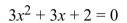 <strong>Use the discriminant to determine the type and number of solutions.  </strong> A) Two imaginary solutions B) Two irrational solutions C) Two rational solutions D) One rational solution <div style=padding-top: 35px> 