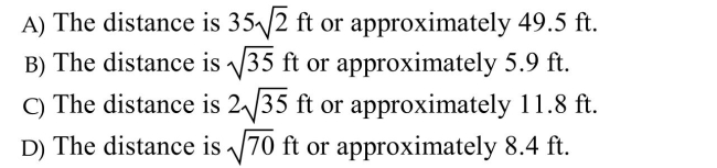 On a certain youth league baseball diamond, the bases are 35 ft apart. Assuming home plate and the three bases form a perfect square, find the exact distance from home plate to second base. Then Round to the nearest tenth of a foot.