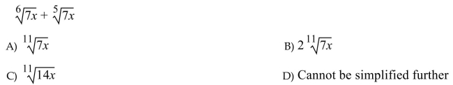 Add or subtract the radical expressions as indicated, if possible.