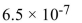 <strong>Write the number in standard notation.  </strong> A) 65,000,000 B) 0.000000065 C) 0.0000065 D) 0.00000065 <div style=padding-top: 35px> 