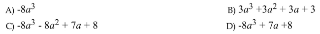 Choose the polynomial that is described. A trinomial in one variable of degree 3  <div style=padding-top: 35px> 