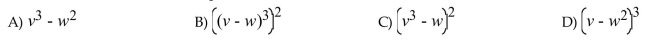Translate from English form to algebraic form. The cube of v, minus the square of w  <div style=padding-top: 35px> 