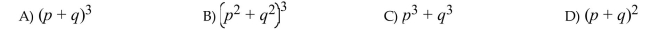 Translate from English form to algebraic form. The cube of the sum of p and q  <div style=padding-top: 35px> 