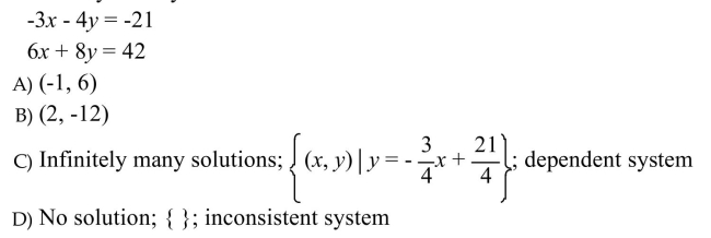 Solve the system by the addition method.