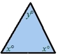 An isosceles triangle has two angles of the same measure (see figure) . If the angle represented by y measures 60° more than the angle x, find the measures of all angles of the triangle. (Recall that the sum of the measures of the angles of a triangle is 180°.)    [Figure is not necessarily drawn to scale.] A)  37°; 37°; 97° B)  35°; 35°; 110° C)  45°; 45°; 90° D)  40°; 40°; 100°