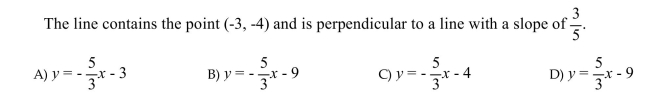 Write an equation of the line satisfying the given conditions. Write the answer inslope-intercept form.