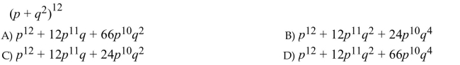 Find the first three terms of the expansion.  <div style=padding-top: 35px> 