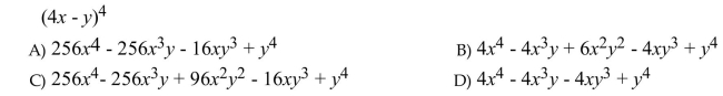 Use the binomial theorem to expand the binomial.  <div style=padding-top: 35px> 