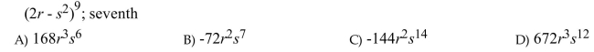 Find the indicated term of the binomial expansion.  <div style=padding-top: 35px> 