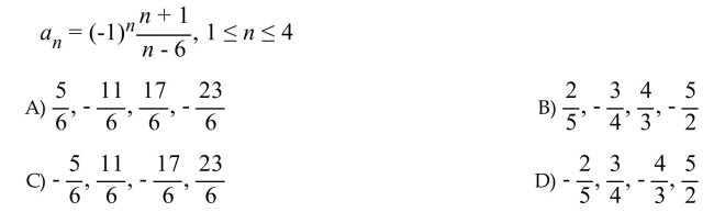 List the terms of the sequence.  <div style=padding-top: 35px> 
