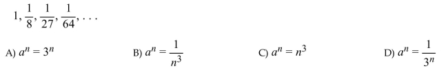 Find a formula for the nth term of the sequence.  <div style=padding-top: 35px> 