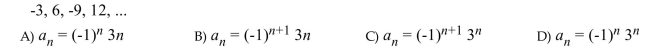 Find a formula for the nth term of the sequence.  <div style=padding-top: 35px> 