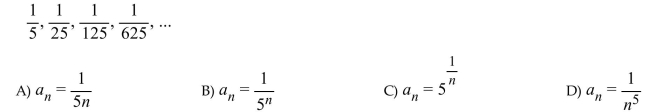 Find a formula for the nth term of the sequence.  <div style=padding-top: 35px> 