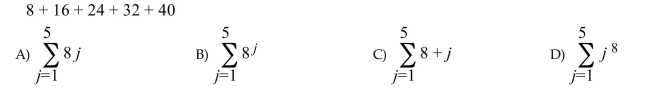 Write the series in summation notation.  <div style=padding-top: 35px> 