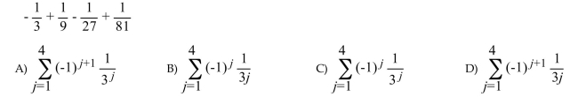 Write the series in summation notation.  <div style=padding-top: 35px> 