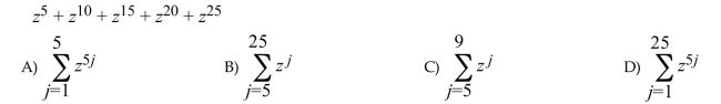Write the series in summation notation.  <div style=padding-top: 35px> 