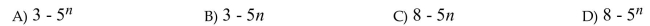 Write the nth term of the arithmetic sequence. 3, -2, -7, -12, -17, ...  <div style=padding-top: 35px> 