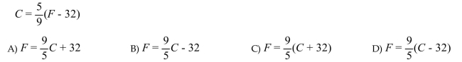 Solve for F.