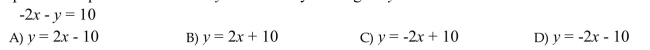 Express the equation in the form y = mx + b by solving for y.