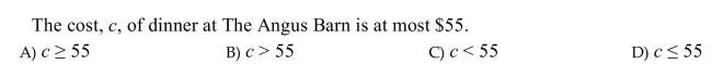 Write the expression as an inequality.