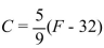 <strong>The formula - 32) converts temperatures in the Fahrenheit scale to the Celsius scale. Find the equivalent Celsius temperature for the Fahrenheit temperature 68°F.</strong> A) 154°C B) 56°C C) 65°C D) 20°C